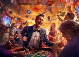 Tampilan tabel dealer langsung dengan kursi kosong untuk baccarat dan roulette